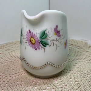 1960s Vintage Heisey Bead Swag Opal Milk Glass Creamer #1295